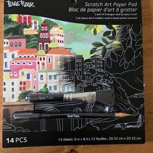 Brea Reese Scratch Art Paper Pad with Dual Tip Stylus & Brush